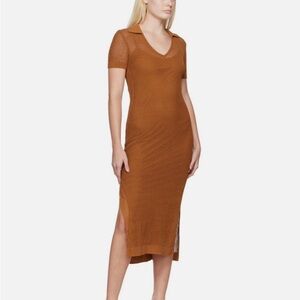 Staud crochet brown dress brand new